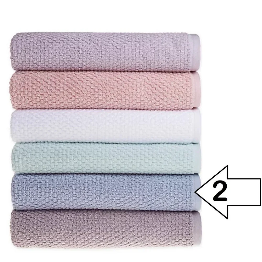 Wild Sage Savannah Quick Dry 90% Cotton HAND TOWELS = 2 Blue Fog + 1 White